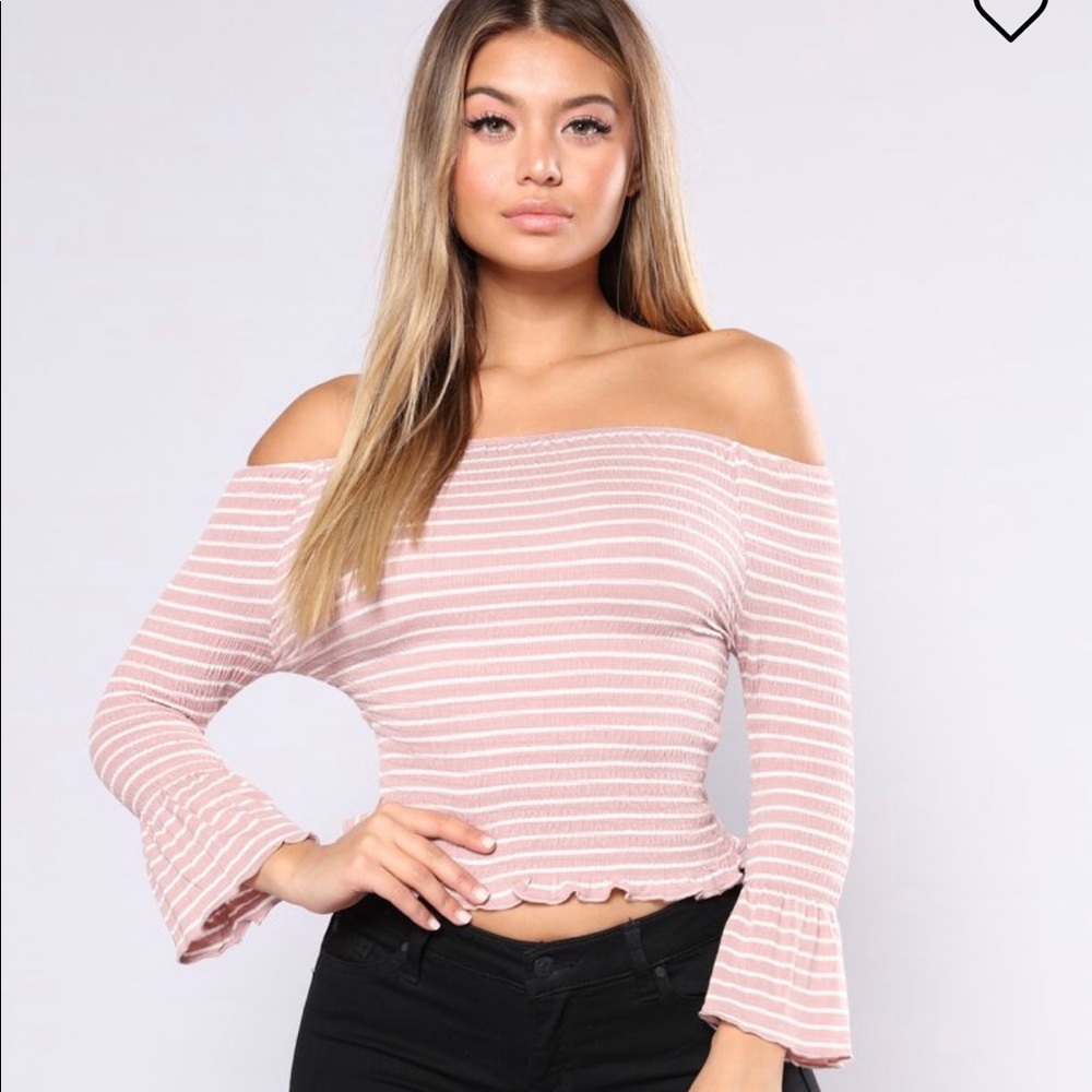 Fashion Nova Striped Off The Shoulder Top